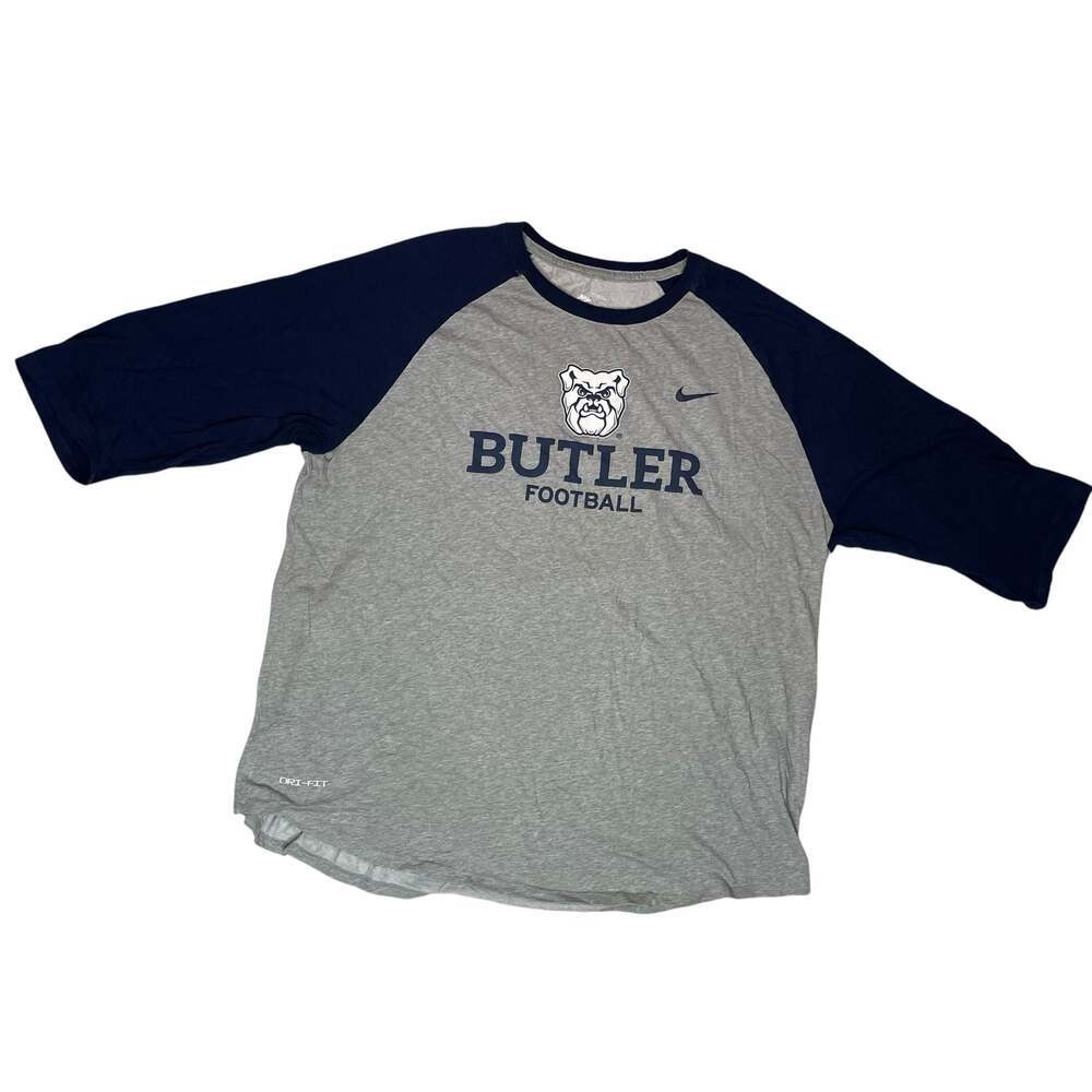 Nike Dri-Fit raglan t-shirt. Butler Bulldogs Football Dri-Fit Shirt XXL Gray Blu